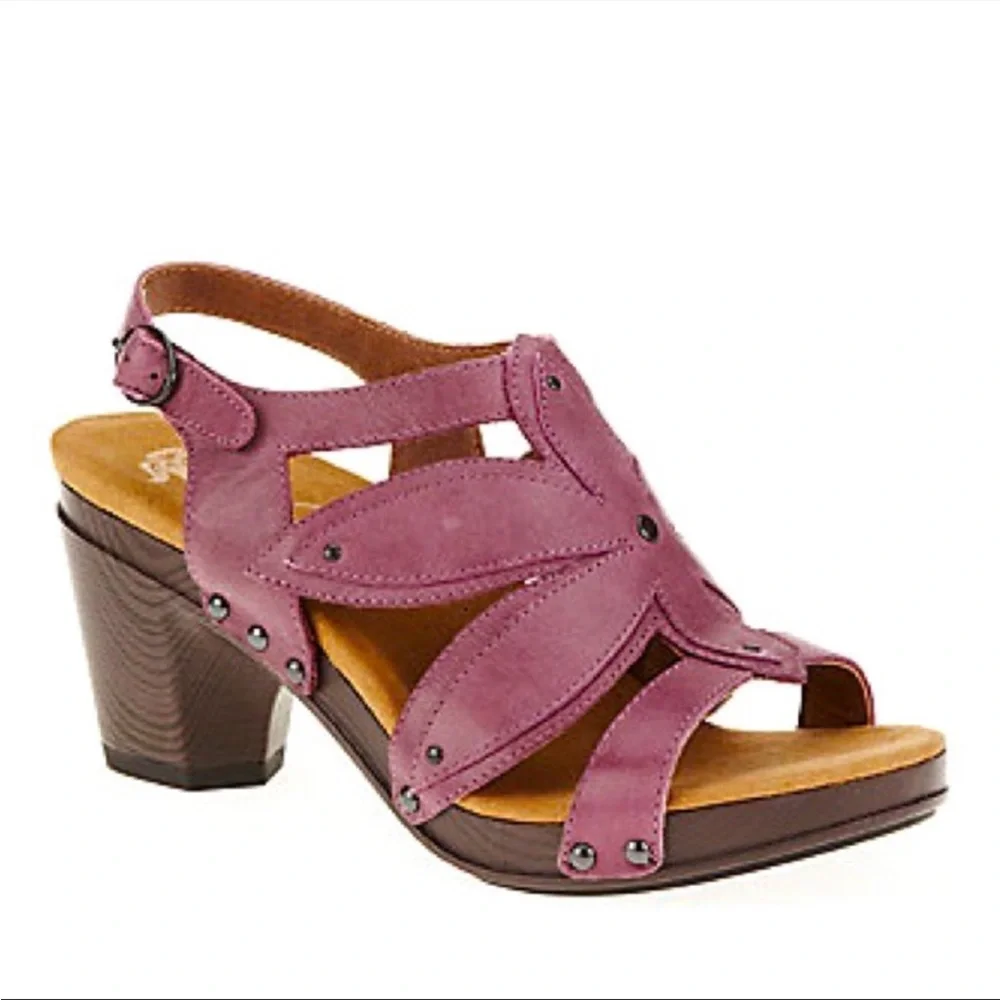 Dansko Nina Violet Full Grain Leather Sandals Size 41